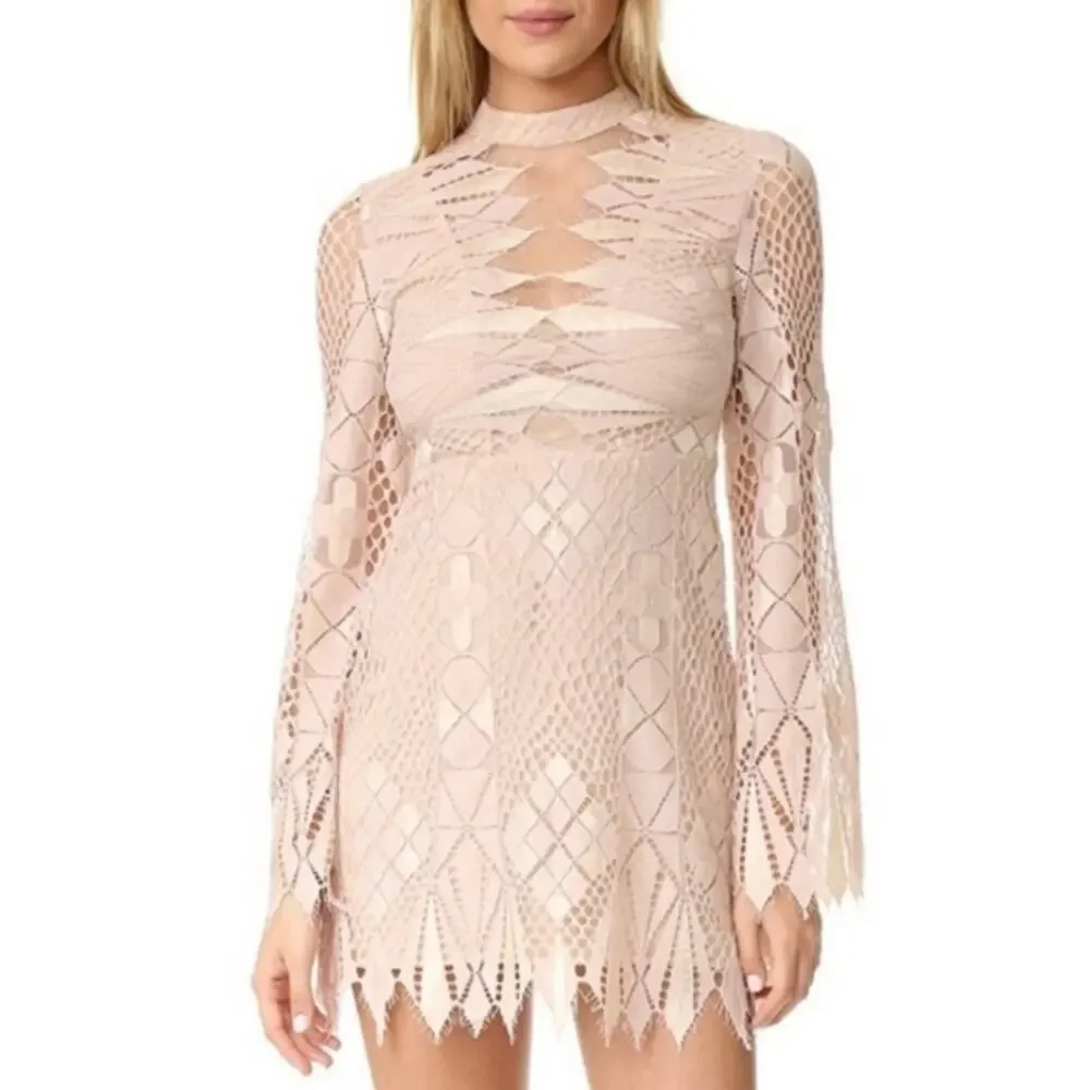 Free People Long Sleeve Size 0 Mini Dress